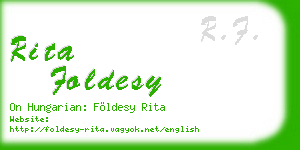 rita foldesy business card